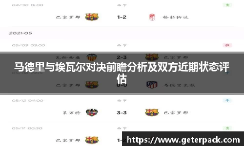 马德里与埃瓦尔对决前瞻分析及双方近期状态评估
